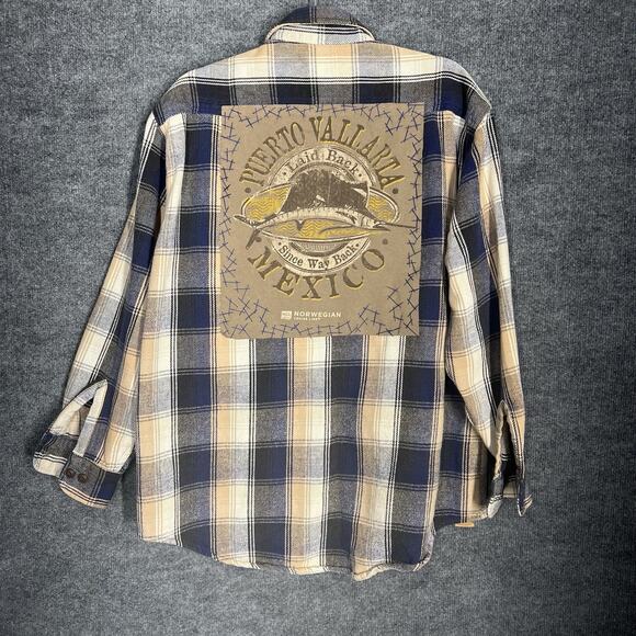 Upcycled Flannel Shirt Shacket Womens Xlarge Boho Vintage Inspired Cottage Retro - Picture 1 of 4
